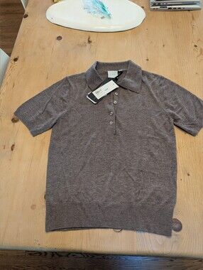 NWT Varley Toni Fine Knit Polo, Size Small